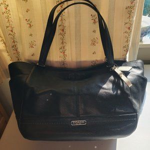 Coach black leather handbag